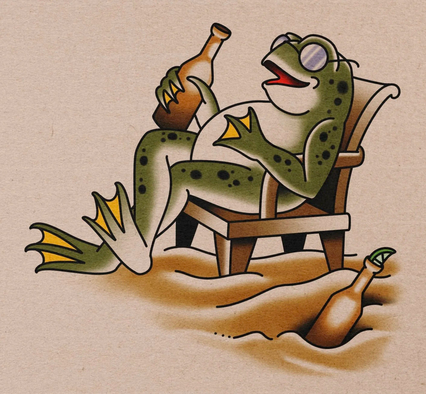 Beach Chair Frog flash design by Lilith Jacobs
