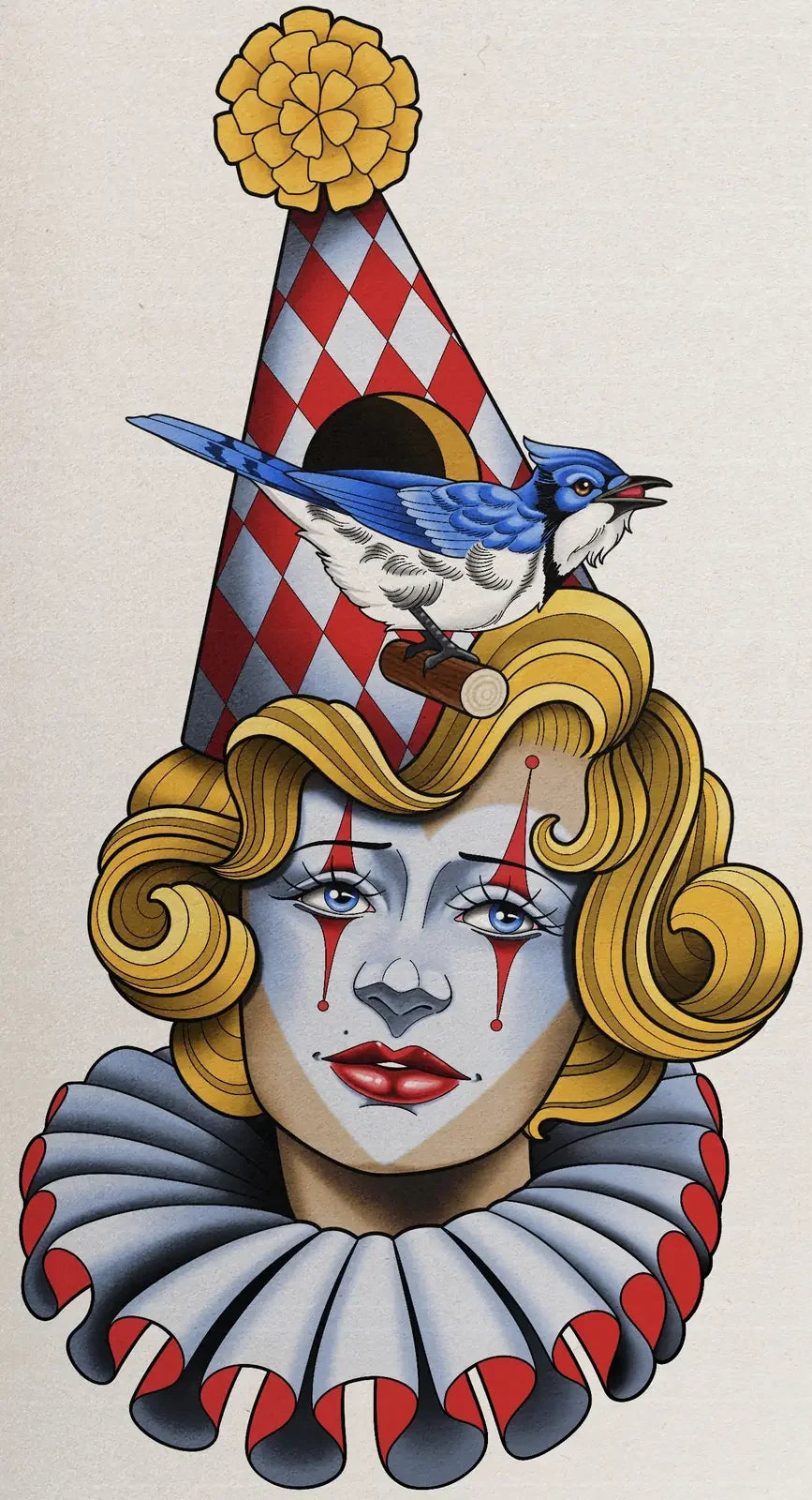 Birdhouse Clown flash design by Lilith Jacobs