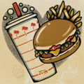 Burger flash design by Bryn Riihimaki