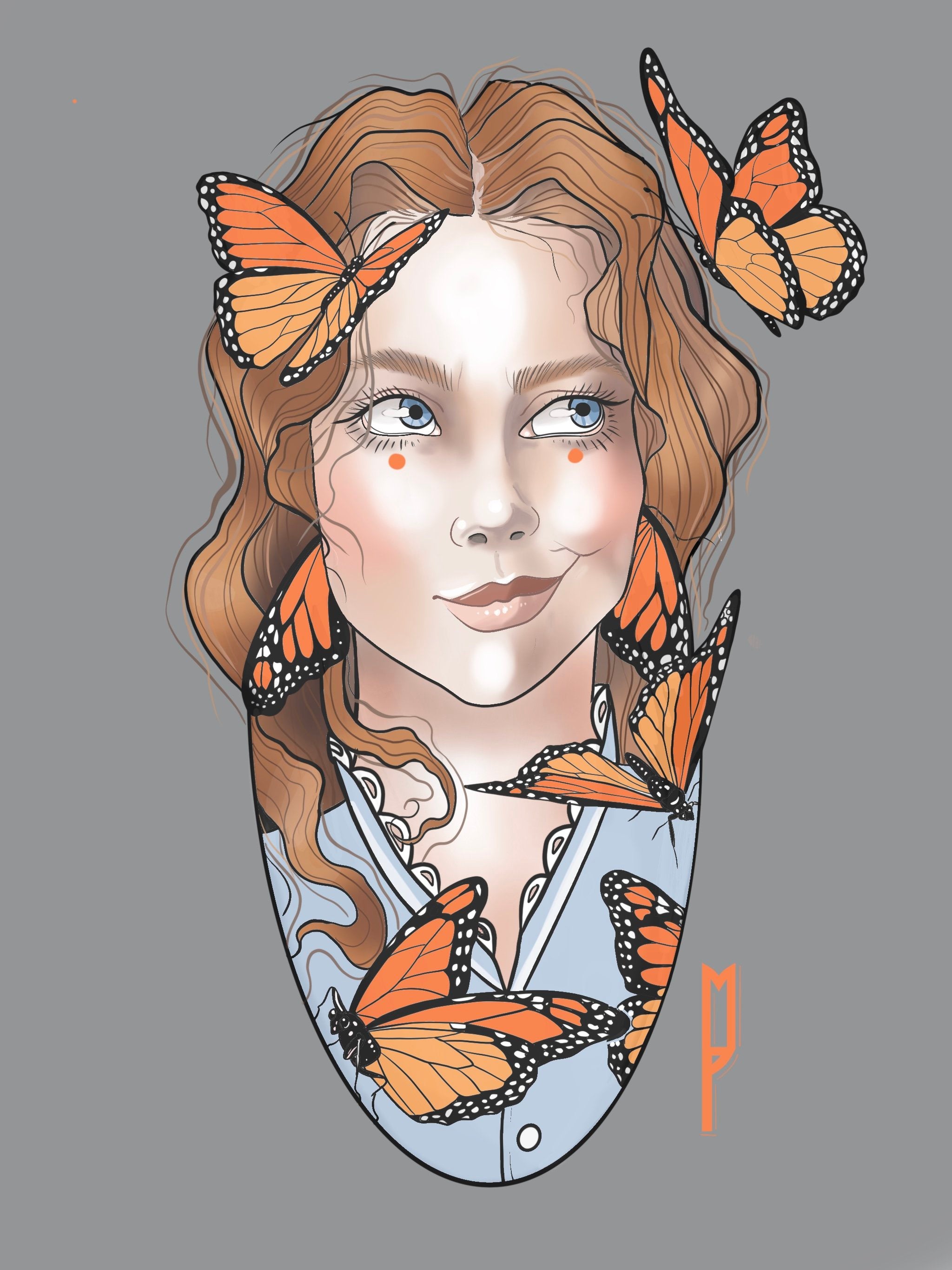 Butterfly Lady flash design by Mel Perlman