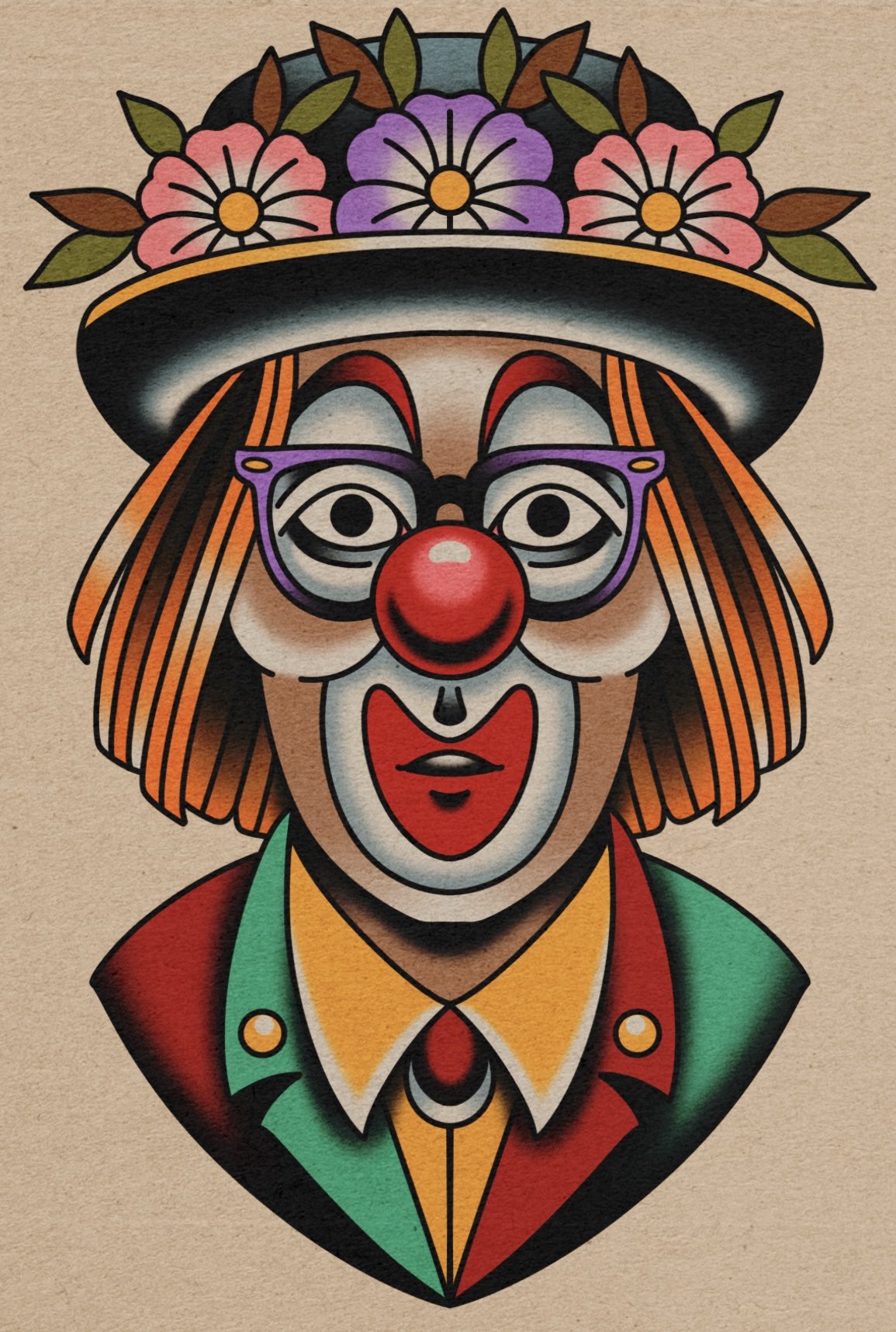 Clown #3 flash design by Lilith Jacobs