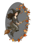 Fall Witch flash design by Mel Perlman