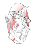 Feather Witch flash design by Mel Perlman