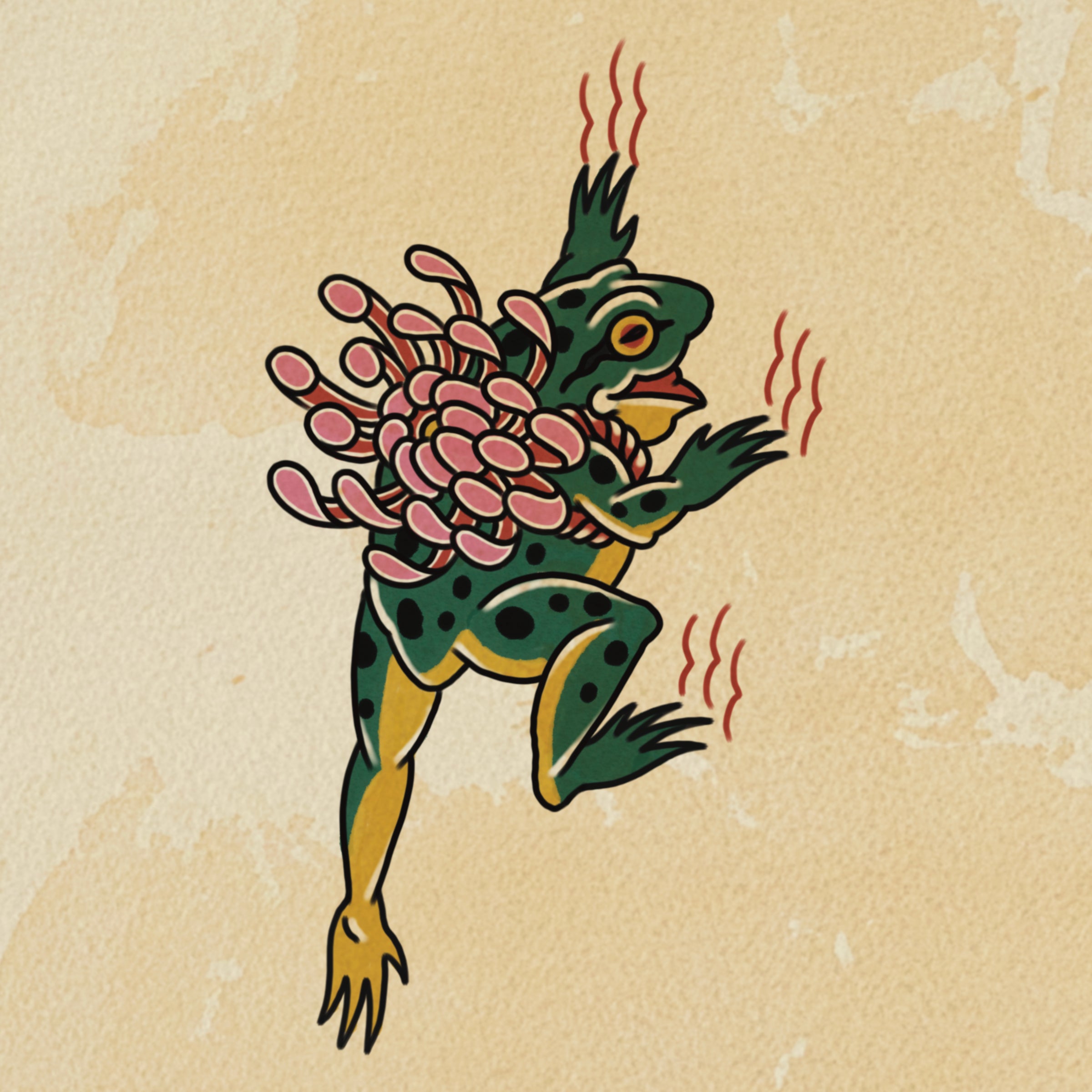 Flower Frog flash design by Bryn Riihimaki
