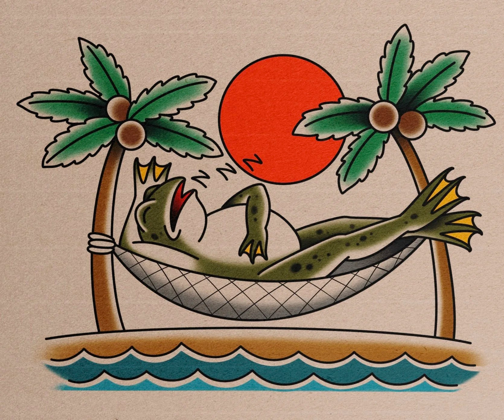 Hammock Frog flash design by Lilith Jacobs