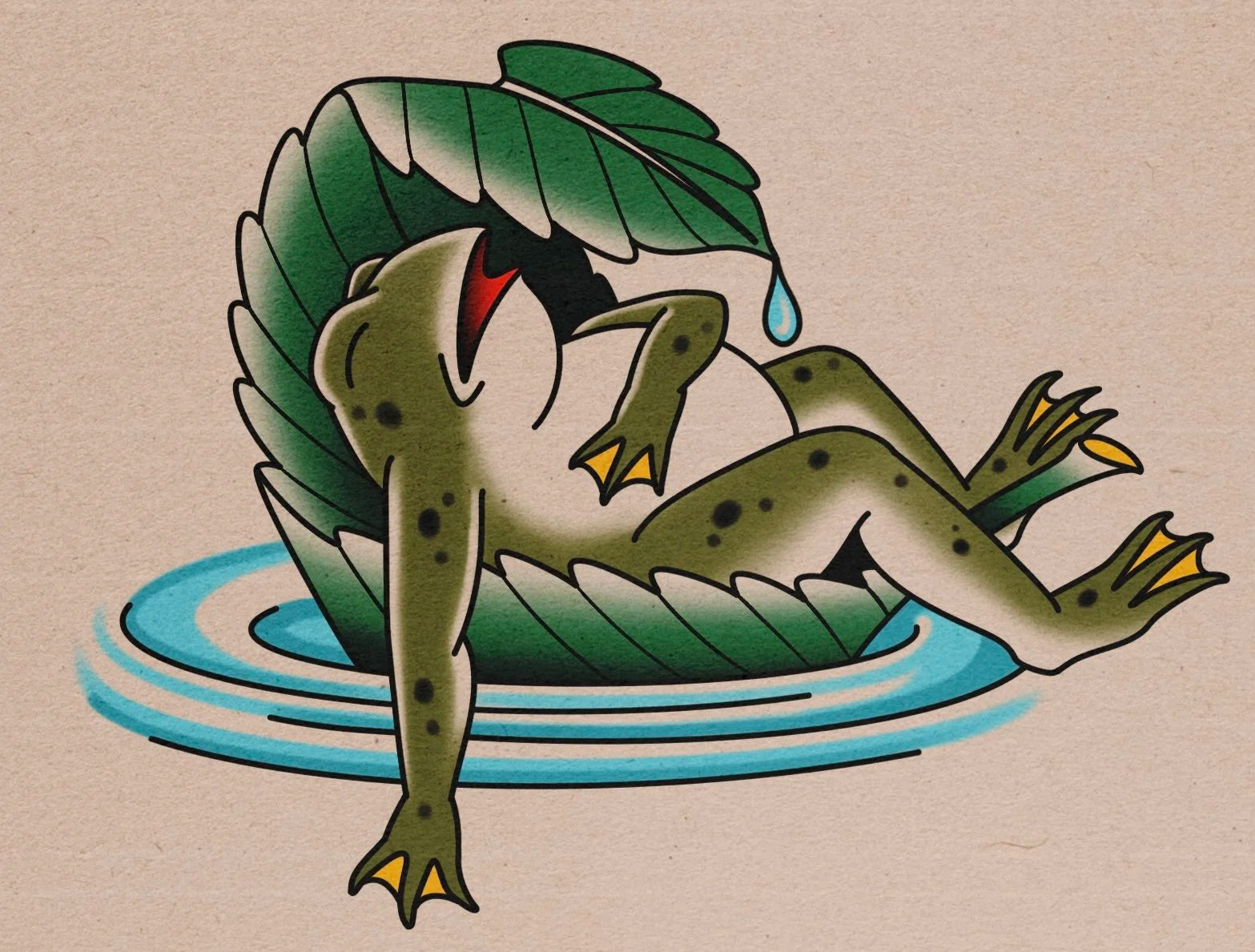 Leaf Boat Frog flash design by Lilith Jacobs