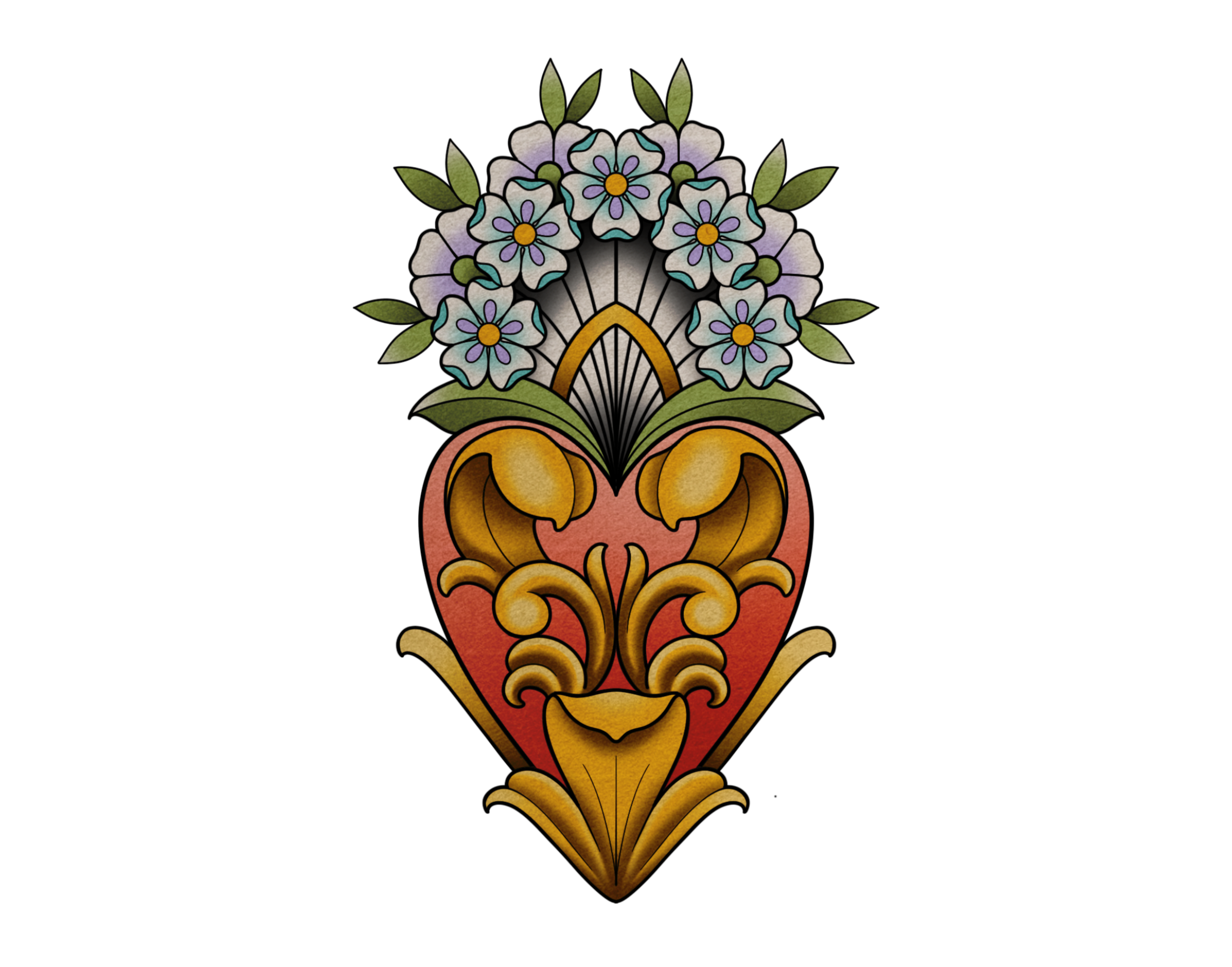 Ornamental Bouquet flash design by Lilith Jacobs