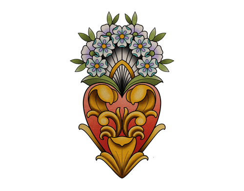 Ornamental Bouquet flash design by Lilith Jacobs