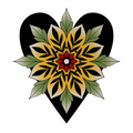 Mandala Flower Heart flash design by Lilith Jacobs