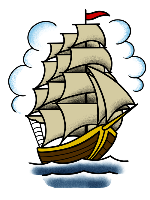Clipper Ship flash design by Brian Bennett