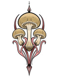 Mushrooms flash design by Mel Perlman