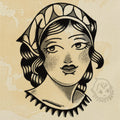 Retro Lady flash design by Bryn Riihimaki