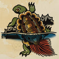 Rock Turtle flash design by Bryn Riihimaki