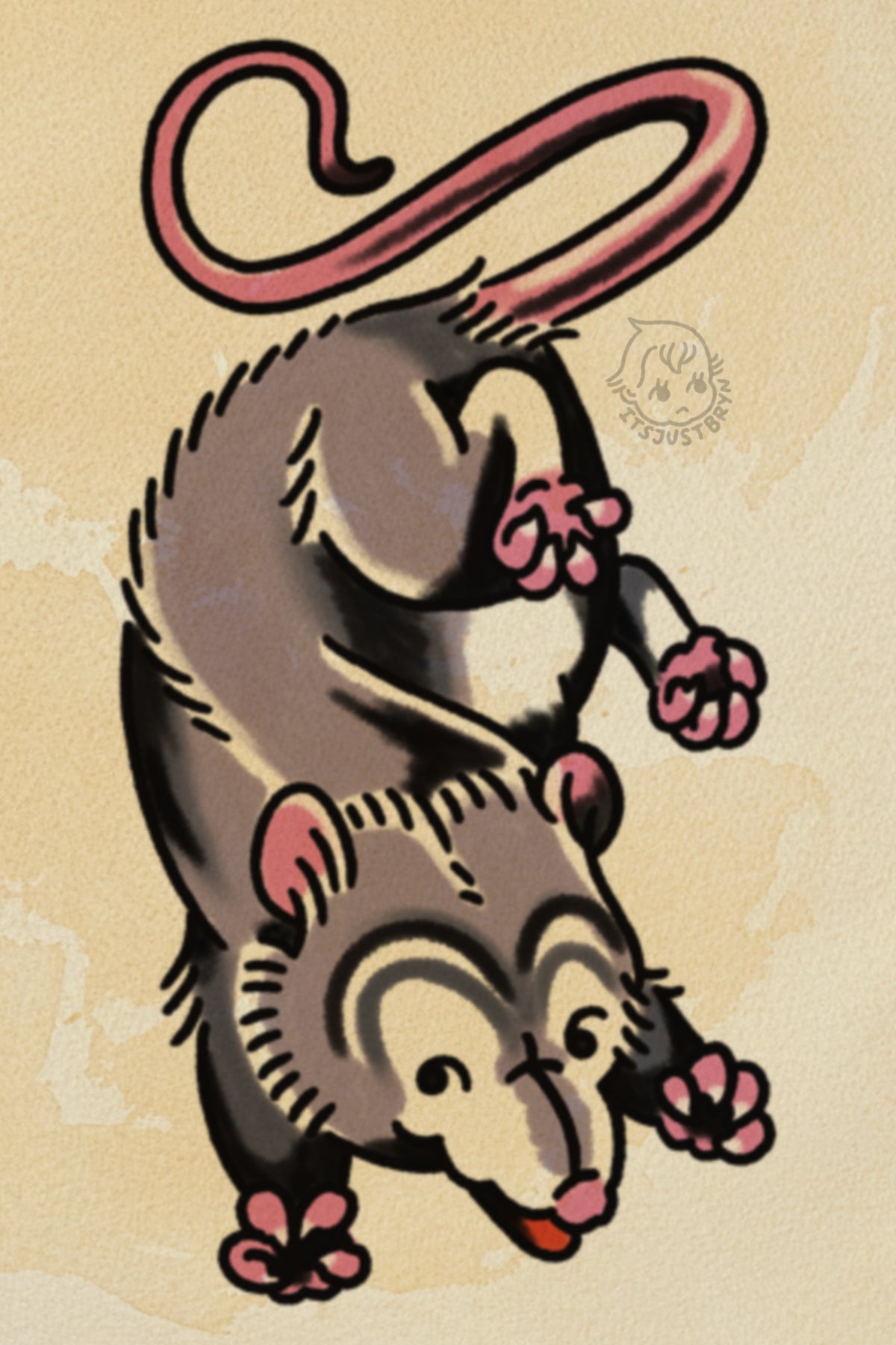 Opossum flash design by Bryn Riihimaki