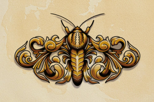 Ornamental Moth #2 flash design by Bryn Riihimaki