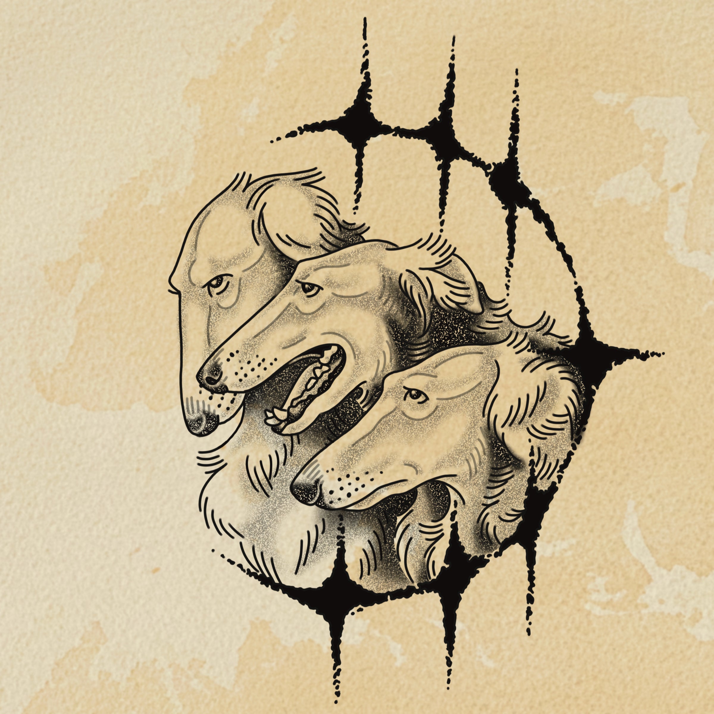 Hounds flash design by Bryn Riihimaki
