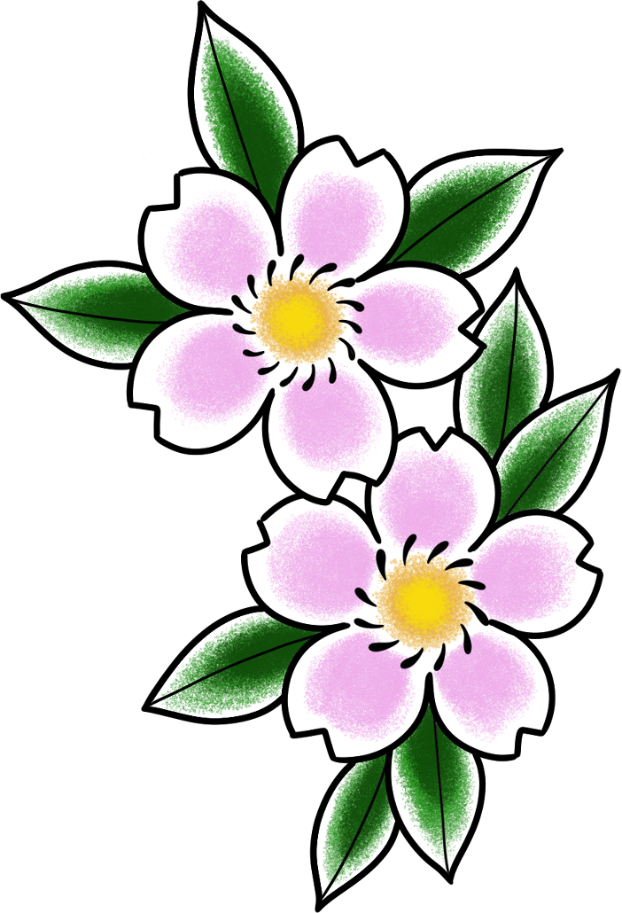 Pink Cherry Blossom flash design by Brian Bennett