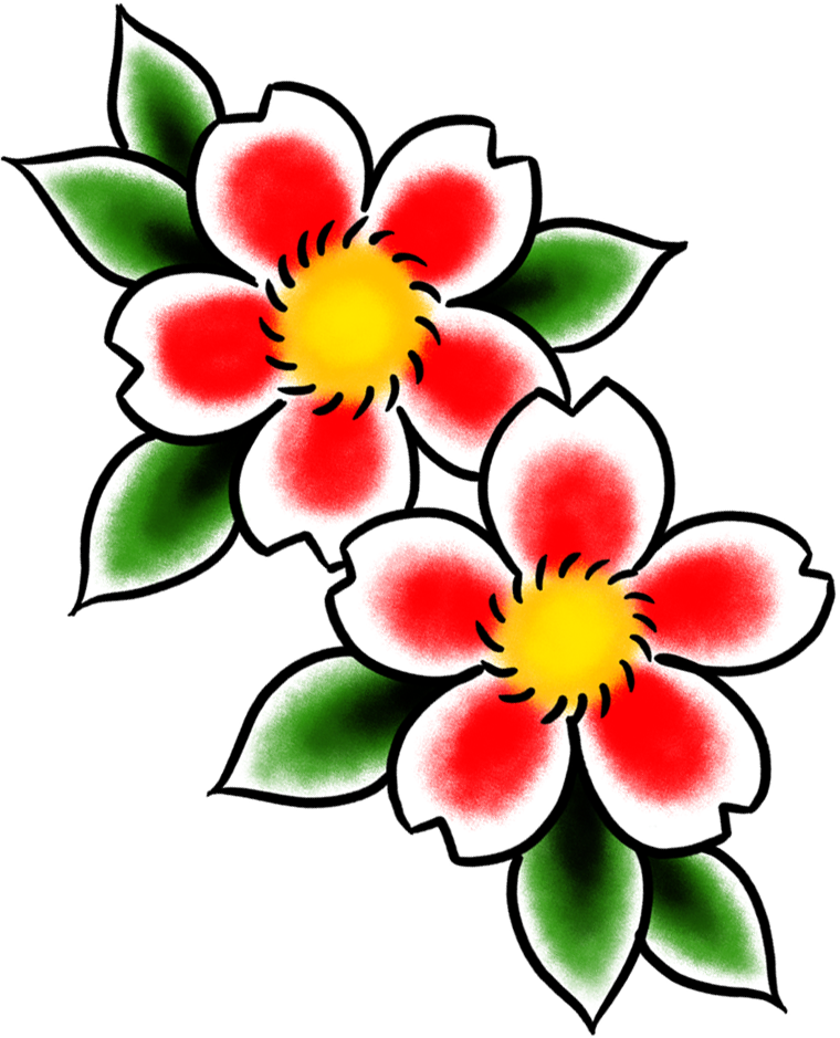 Red Cherry Blossom flash design by Brian Bennett