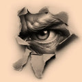 Skin Rip Eye flash design by Robert Beeman