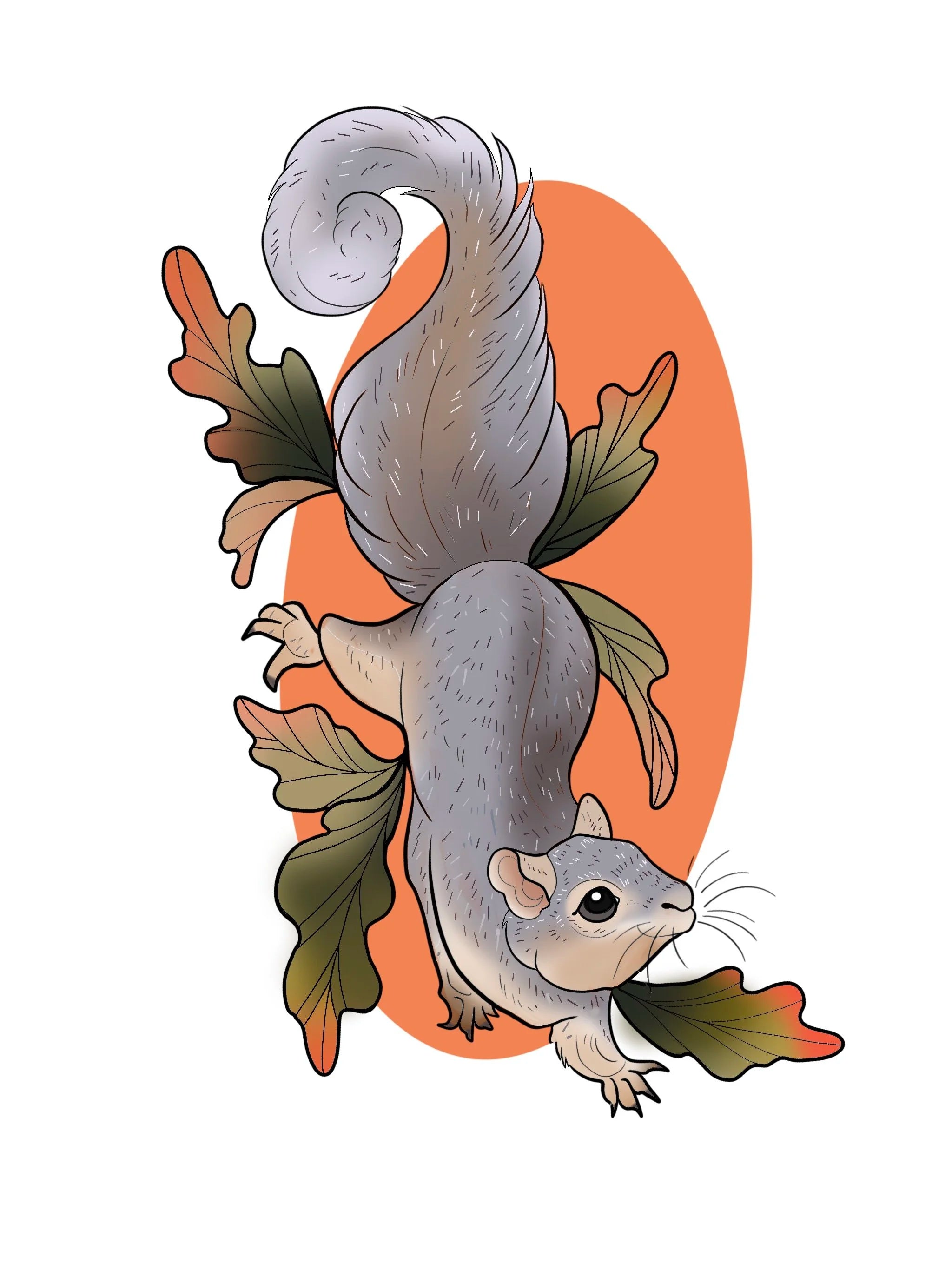Squirrel flash design by Mel Perlman