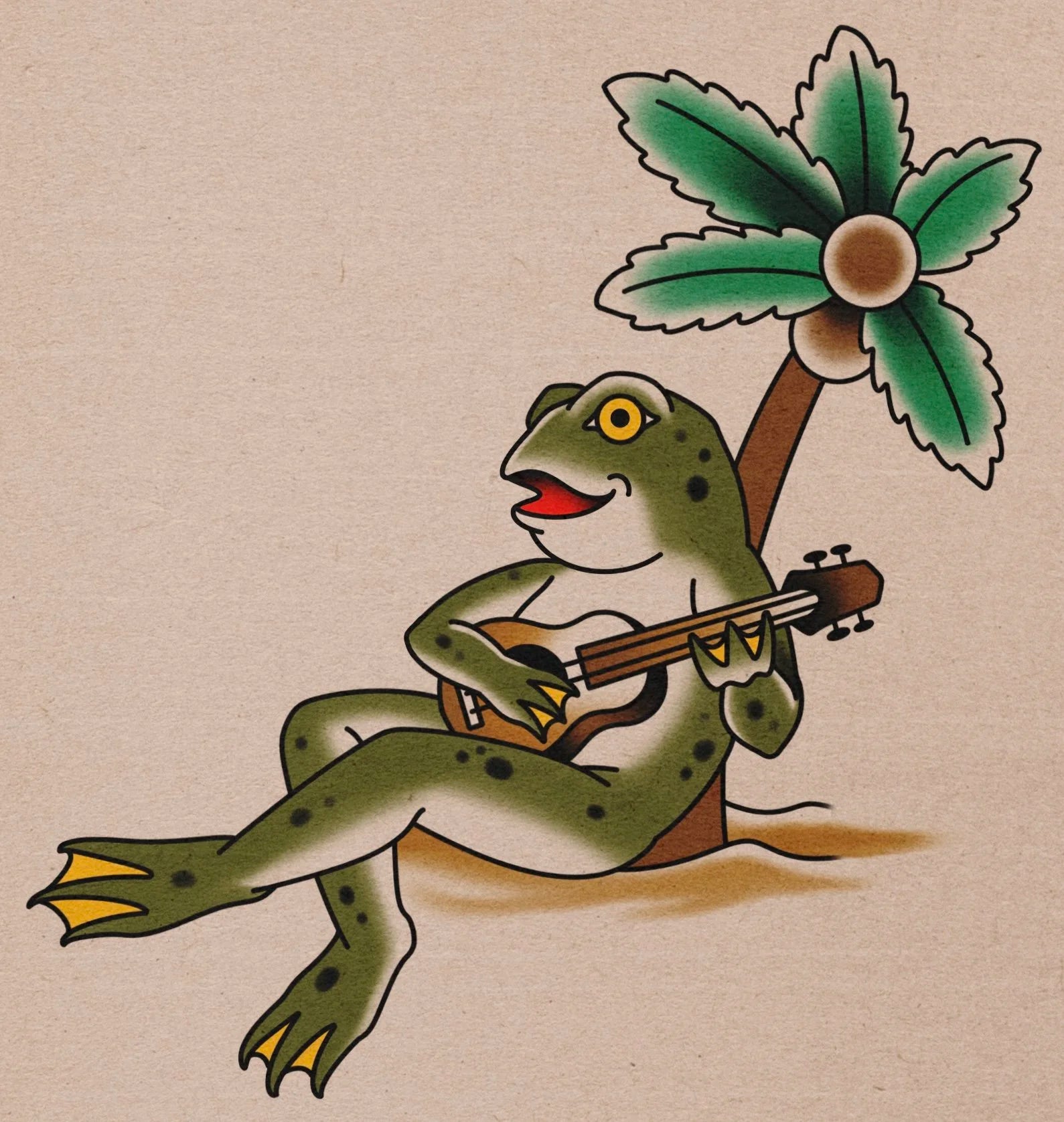 Ukulele Frog flash design by Lilith Jacobs
