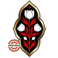 Red Framed Floral flash design by Cortney Norton