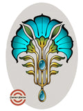 Nouveau Blue Flowers flash design by Cortney Norton
