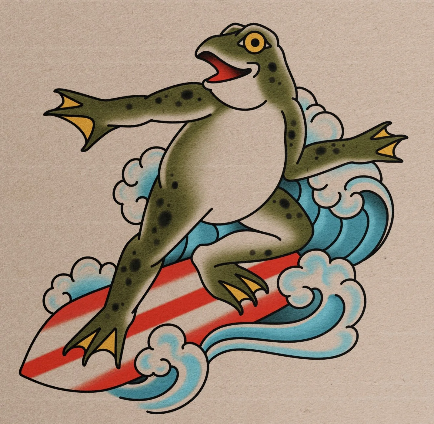Surfing Frog flash design by Lilith Jacobs