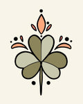 Folk Clover flash design by Mel Perlman