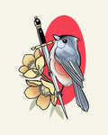 Sword Bird flash design by Mel Perlman