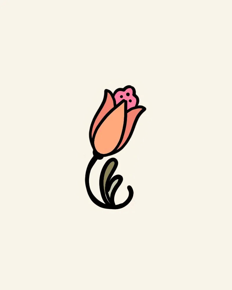 Closed Blossom flash design by Mel Perlman