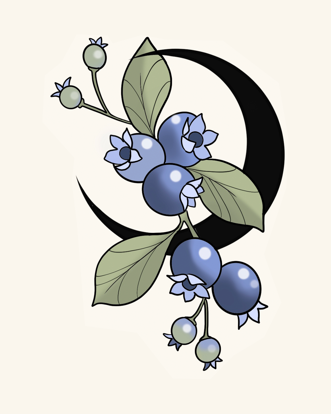 Blueberry Moon flash design by Mel Perlman