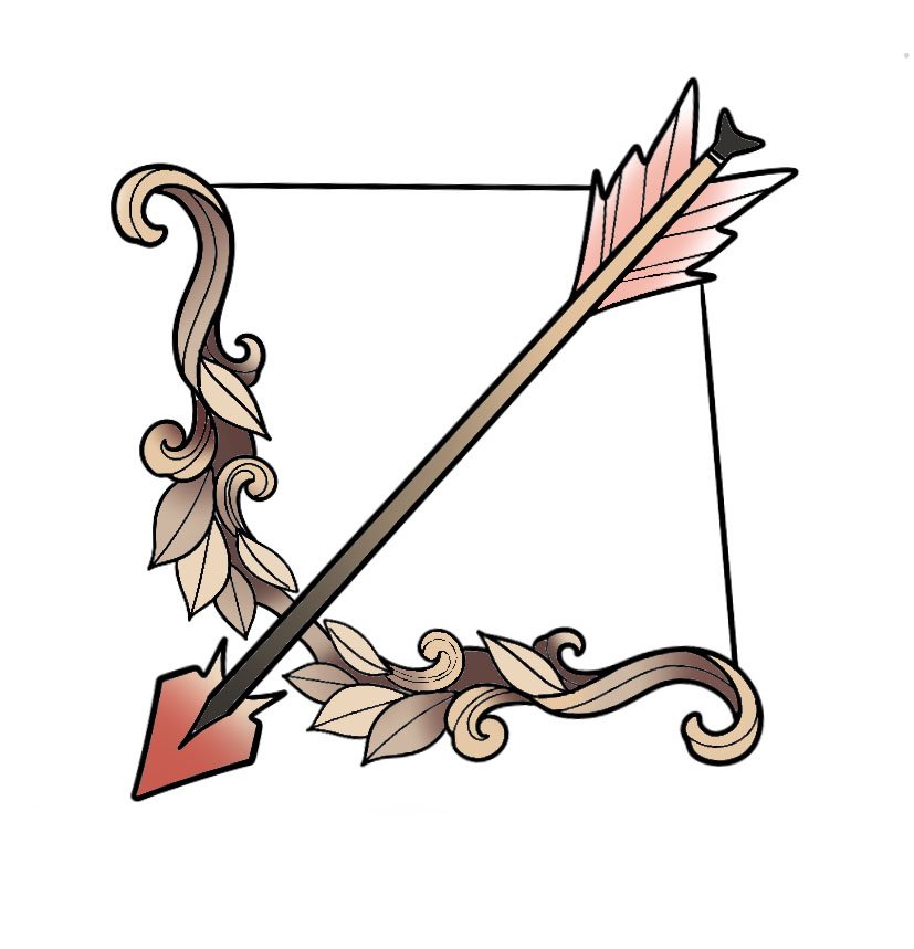 Bow and Arrow flash design by Mel Perlman