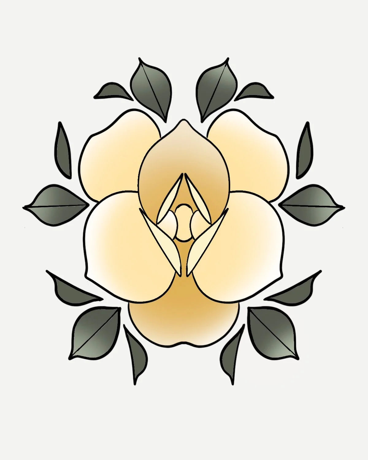 Cancer Zodiac Flower flash design by Mel Perlman