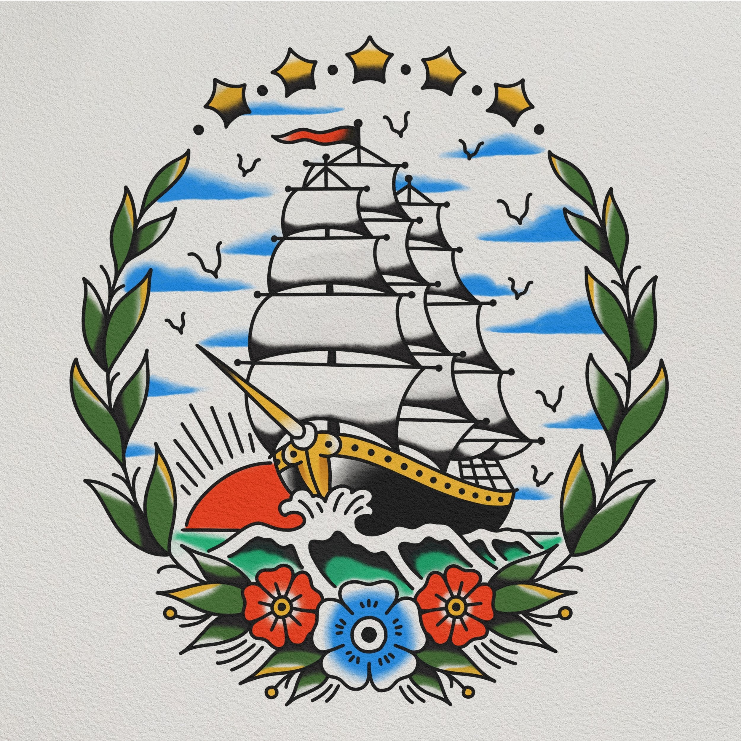 Clipper Ship flash design by Michel Parisay