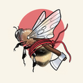 Axe Bee flash design by Mel Perlman