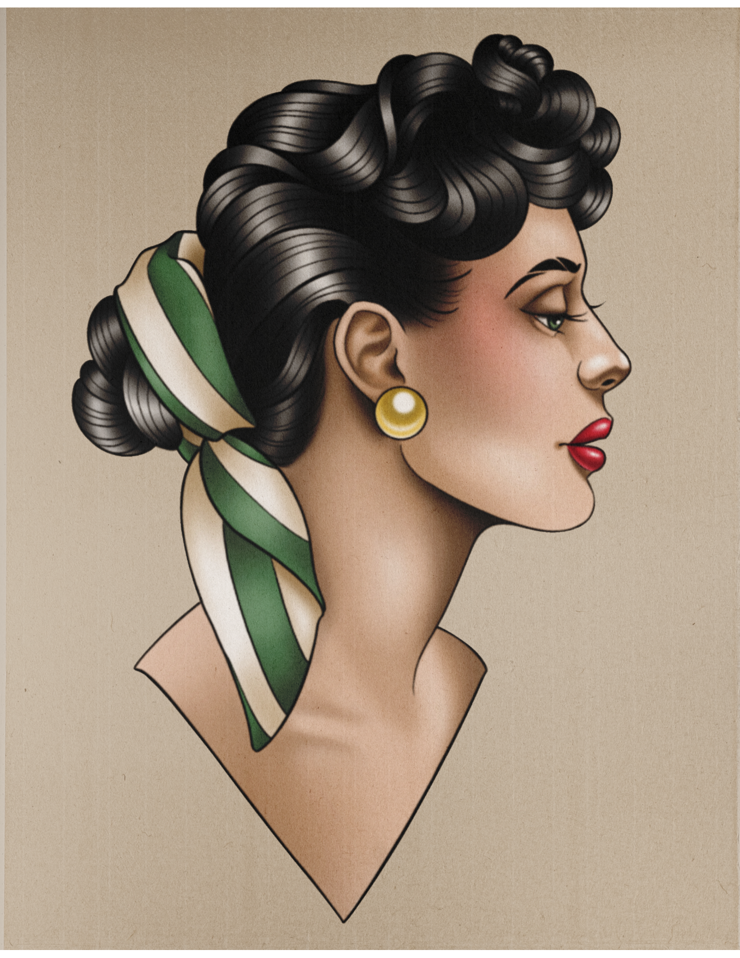 Green Scarf flash design by Lilith Jacobs