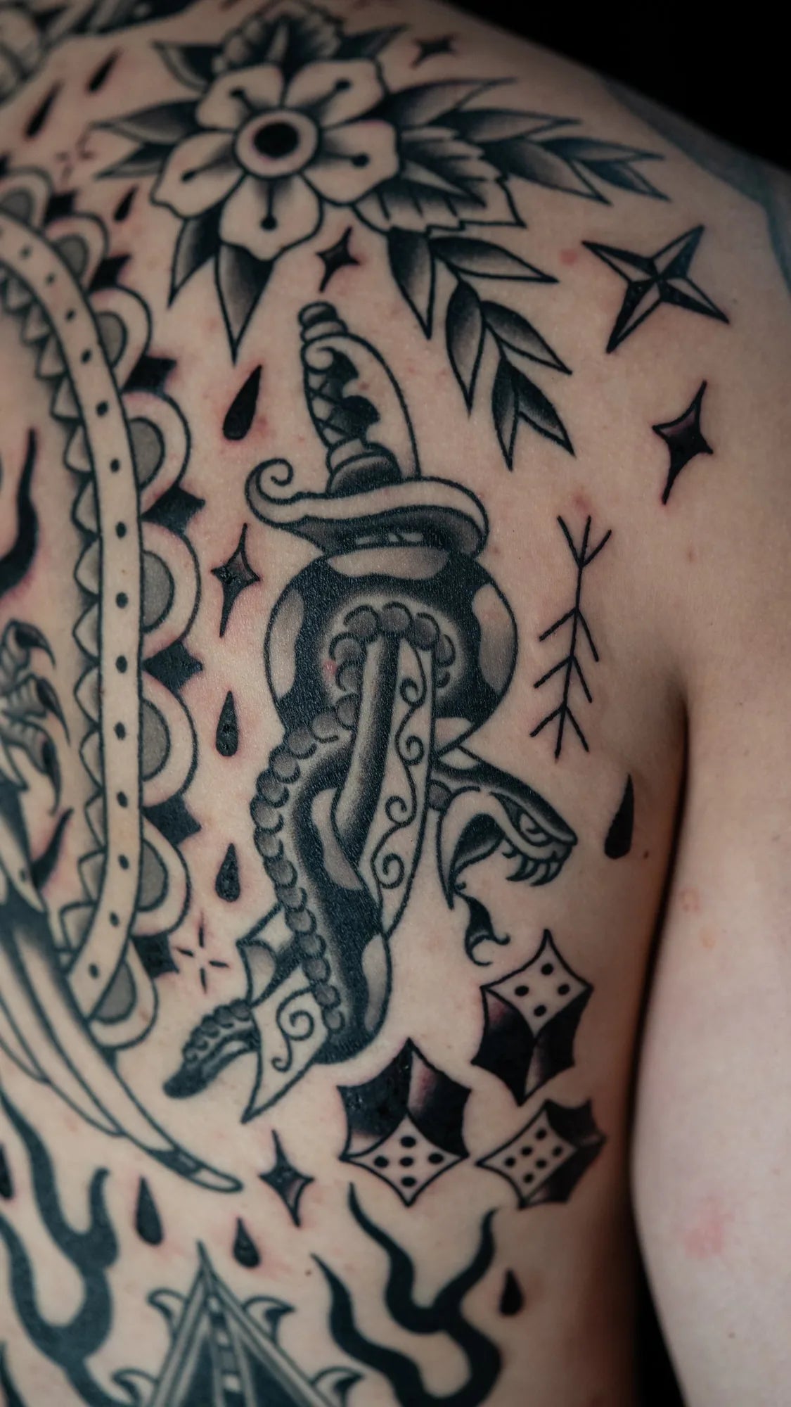 American Traditional Backpiece