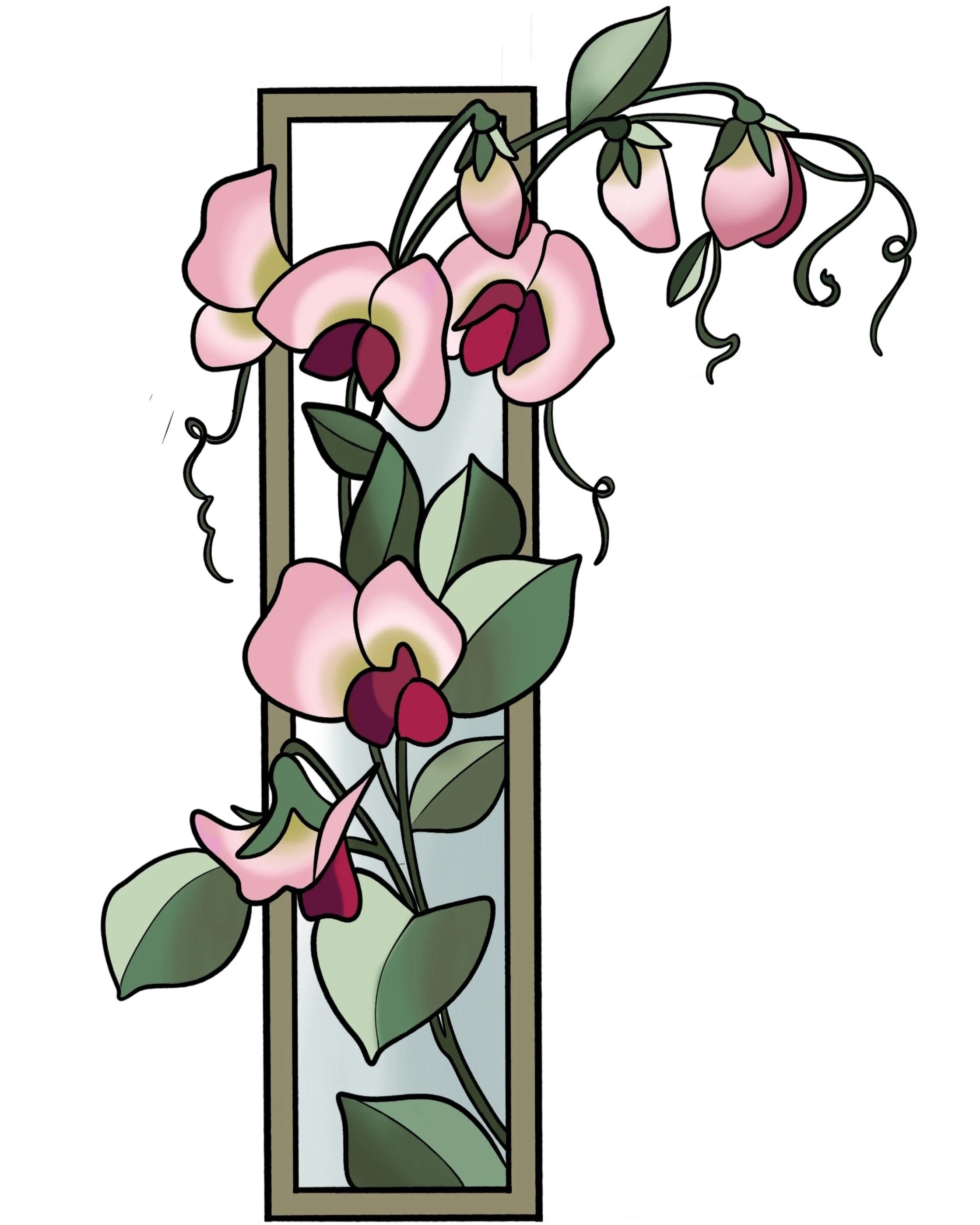 Pea Flower flash design by Mel Perlman