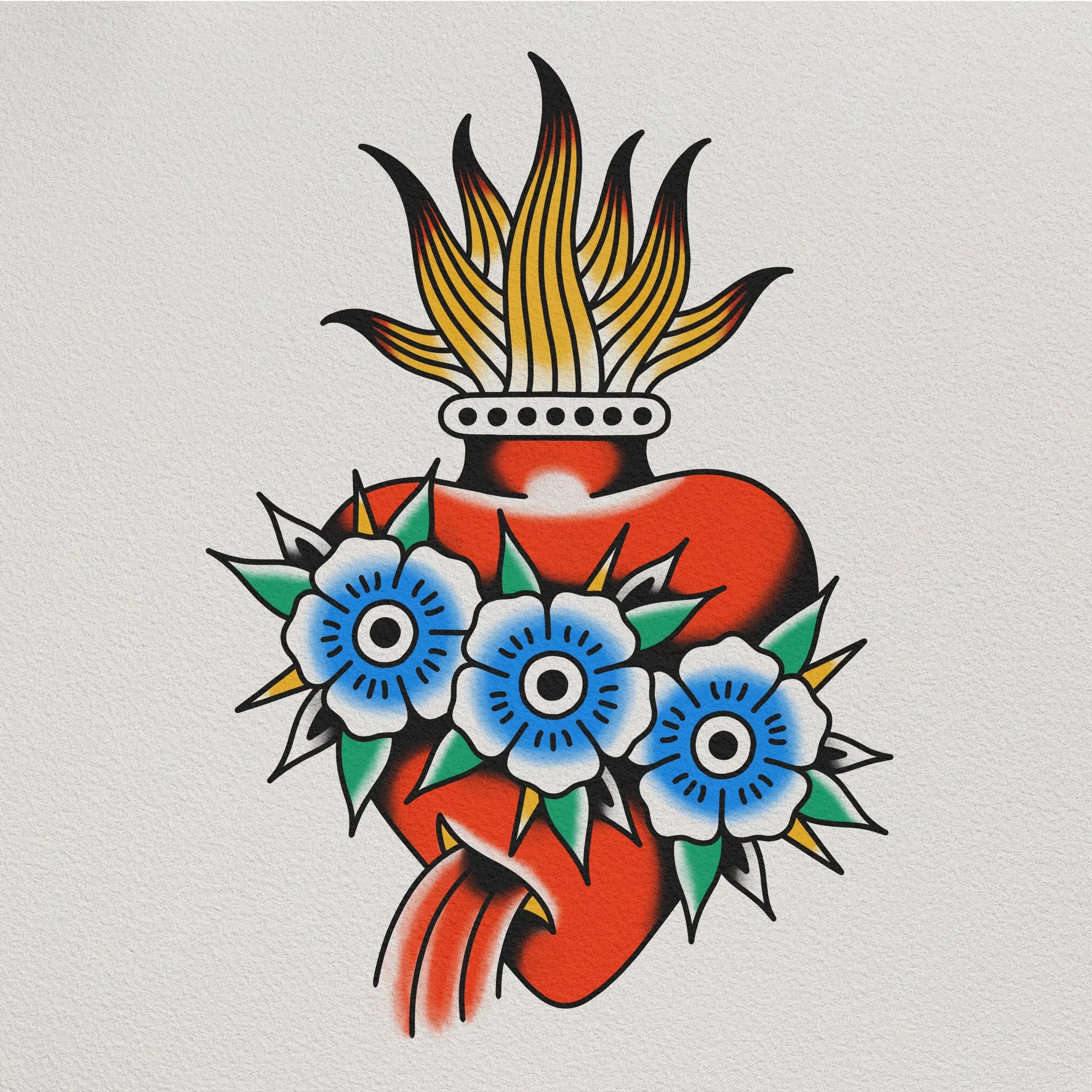 Sacred Heart flash design by Michel Parisay